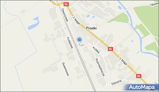 Prostki, Dworcowa, mapa Prostki