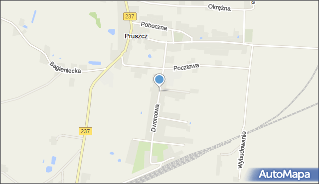 Pruszcz gmina Gostycyn, Dworcowa, mapa Pruszcz gmina Gostycyn