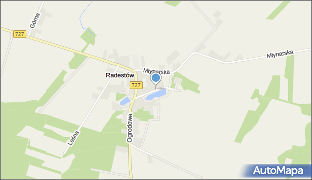 Radestów, Dworska, mapa Radestów