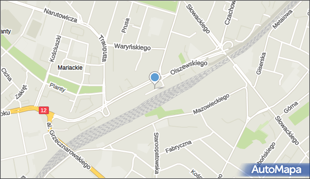 Radom, Dworzec PKS, mapa Radomia