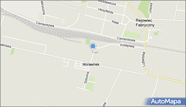 Rejowiec Fabryczny, Dworcowa, mapa Rejowiec Fabryczny