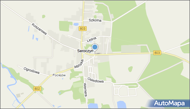 Seroczyn gmina Wodynie, Dwernickiego Józefa, gen., mapa Seroczyn gmina Wodynie