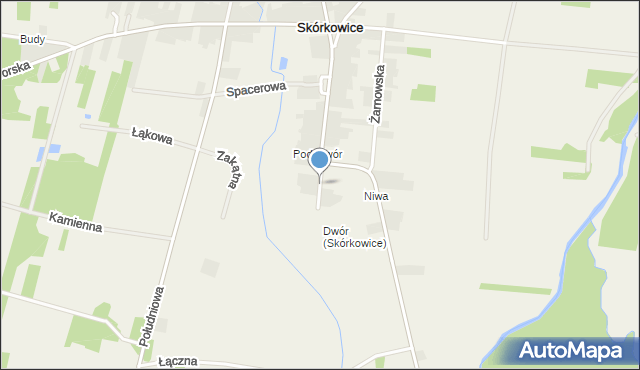 Skórkowice, Dworska, mapa Skórkowice