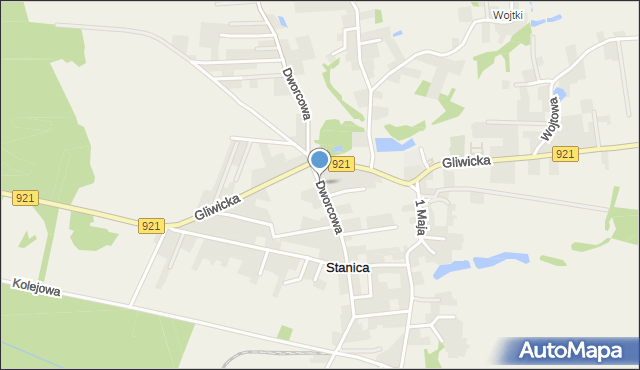 Stanica, Dworcowa, mapa Stanica