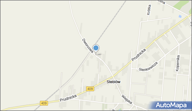 Steblów gmina Krapkowice, Dworcowa, mapa Steblów gmina Krapkowice