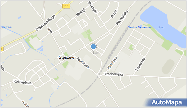 Stęszew, Dworcowa, mapa Stęszew