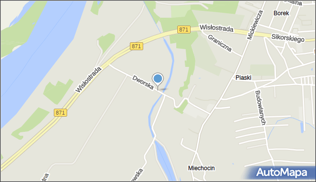 Tarnobrzeg, Dworska, mapa Tarnobrzegu