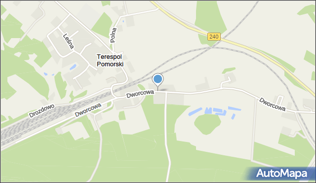 Terespol Pomorski, Dworcowa, mapa Terespol Pomorski