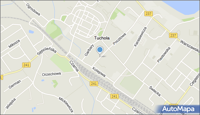 Tuchola, Dworcowa, mapa Tuchola