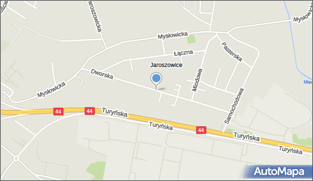 Tychy, Dworska, mapa Tychów