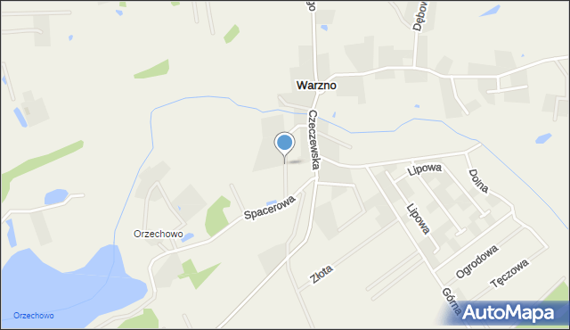 Warzno, Dworska, mapa Warzno