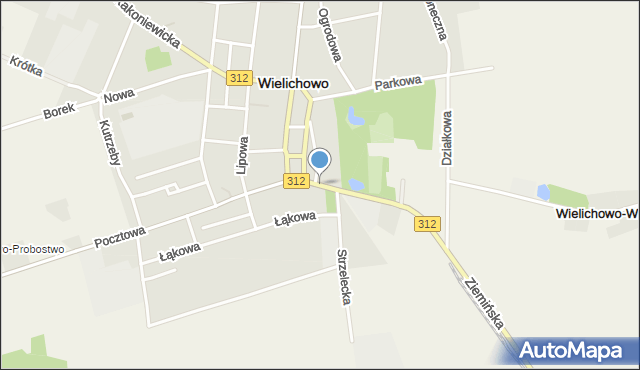 Wielichowo powiat grodziski, Dworcowa, mapa Wielichowo powiat grodziski