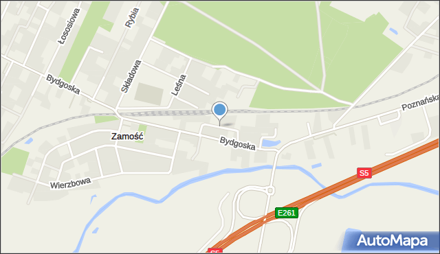 Zamość gmina Szubin, Dworcowa, mapa Zamość gmina Szubin