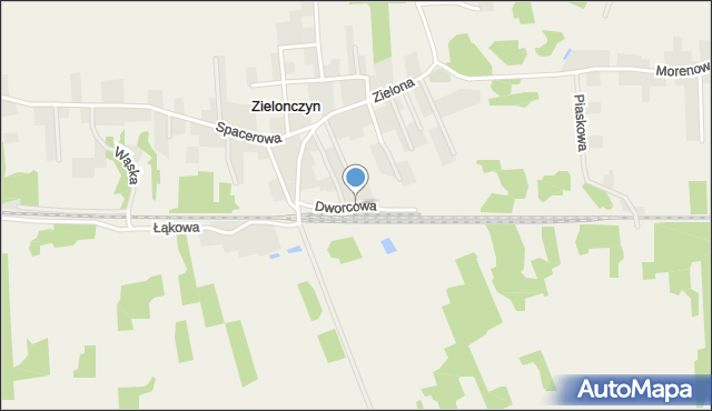 Zielonczyn gmina Sicienko, Dworcowa, mapa Zielonczyn gmina Sicienko