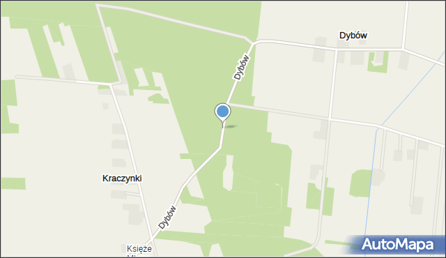 Dybów gmina Pęczniew, Dybów, mapa Dybów gmina Pęczniew