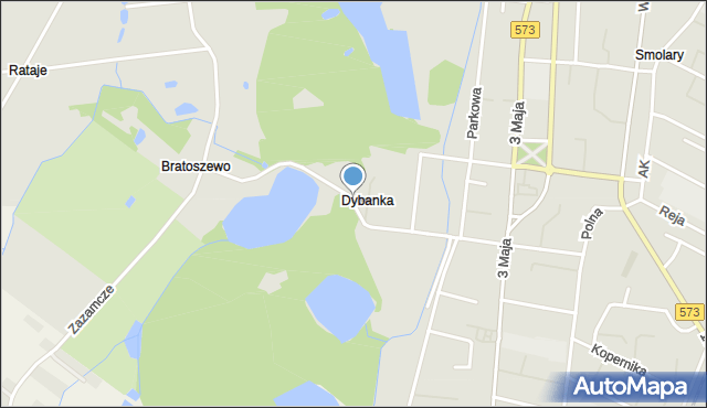 Gostynin, Dybanka, mapa Gostynin