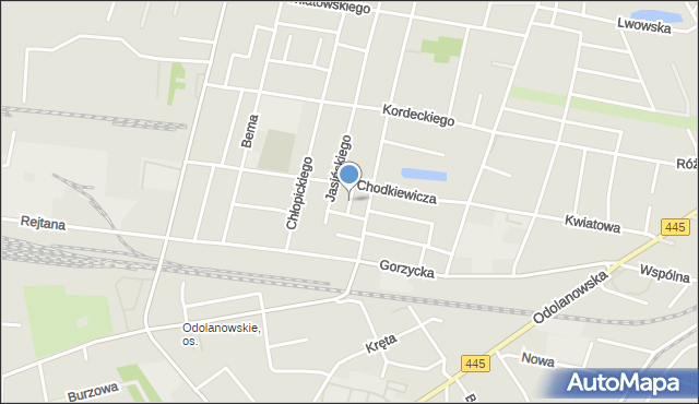 Ostrów Wielkopolski, Dymarskiego Franciszka, ks. mjr., mapa Ostrów Wielkopolski