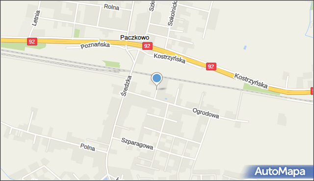 Paczkowo gmina Swarzędz, Dyniowa, mapa Paczkowo gmina Swarzędz