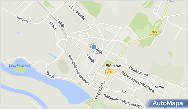 Pińczów, Dygasińskiego Adolfa, mapa Pińczów