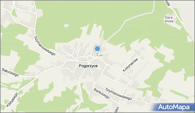 Pogorzyce, Dymna, mapa Pogorzyce