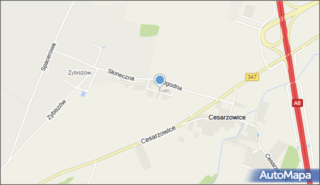 Cesarzowice gmina Kąty Wrocławskie, Działkowa, mapa Cesarzowice gmina Kąty Wrocławskie