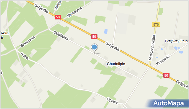 Chudolipie, Działkowa, mapa Chudolipie