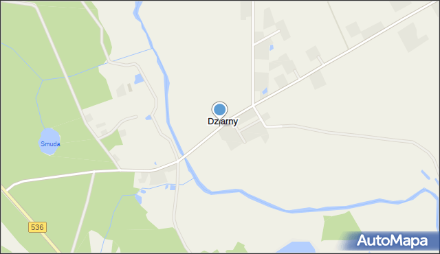 Dziarny, Dziarny, mapa Dziarny