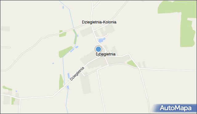 Dziegietnia, Dziegietnia, mapa Dziegietnia