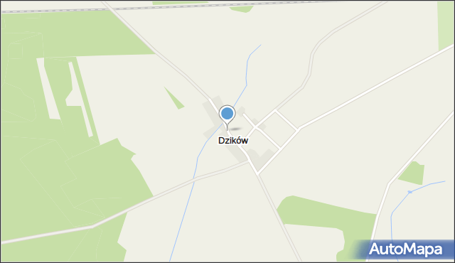 Dzików gmina Gaworzyce, Dzików, mapa Dzików gmina Gaworzyce