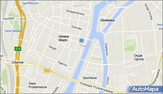 Gdańsk, Dziana, mapa Gdańska