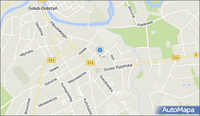 Golub-Dobrzyń, Dziewanowskiego Jana, mapa Golub-Dobrzyń