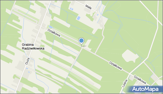 Grabina Radziwiłłowska, Działkowa, mapa Grabina Radziwiłłowska