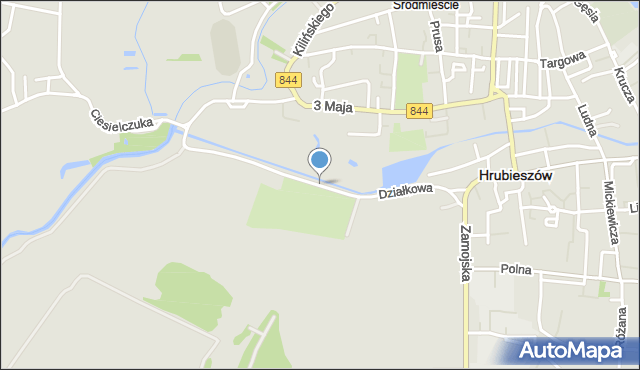 Hrubieszów, Działkowa, mapa Hrubieszów