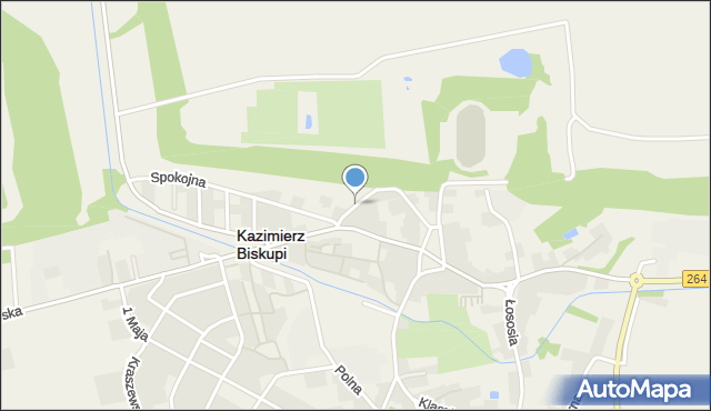 Kazimierz Biskupi, Działkowa, mapa Kazimierz Biskupi