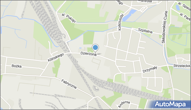 Kluczbork, Dzierżona Jana, ks., mapa Kluczbork