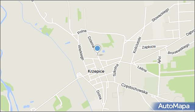 Krzepice powiat kłobucki, Dzielna, mapa Krzepice powiat kłobucki