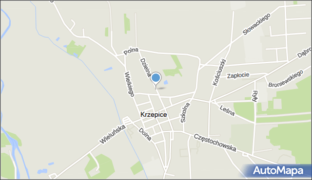 Krzepice powiat kłobucki, Dzielna, mapa Krzepice powiat kłobucki