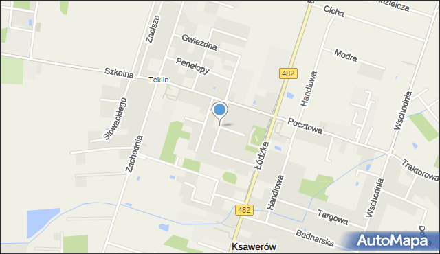 Ksawerów powiat pabianicki, Dziubińskiej, mapa Ksawerów powiat pabianicki