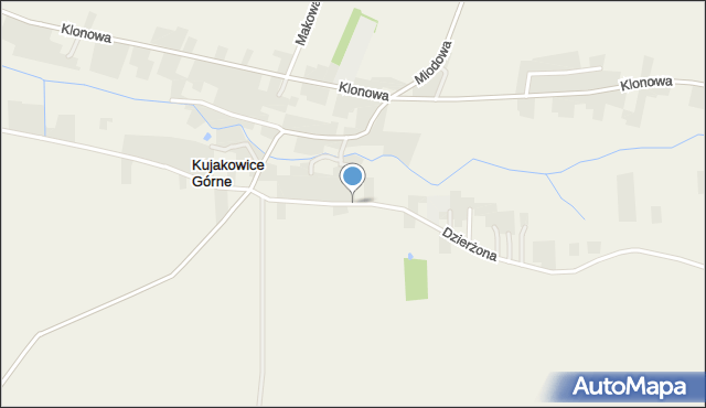 Kujakowice Górne, Dzierżona Jana, ks., mapa Kujakowice Górne