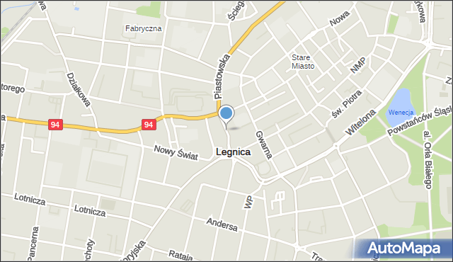 Legnica, Dziennikarska, mapa Legnicy