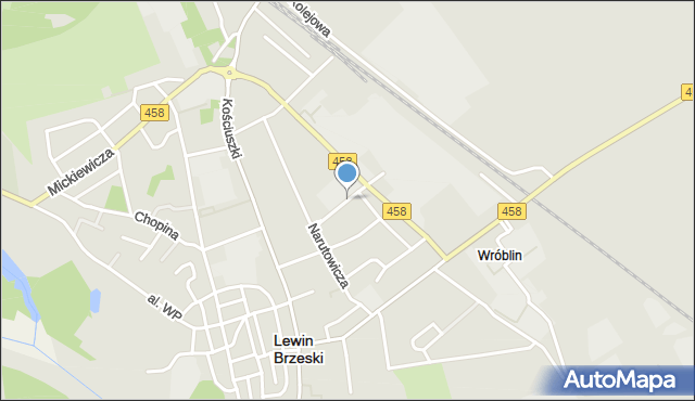 Lewin Brzeski, Dzierżonia, mapa Lewin Brzeski