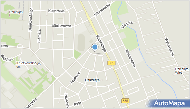 Lublin, Dziesiąta, mapa Lublina