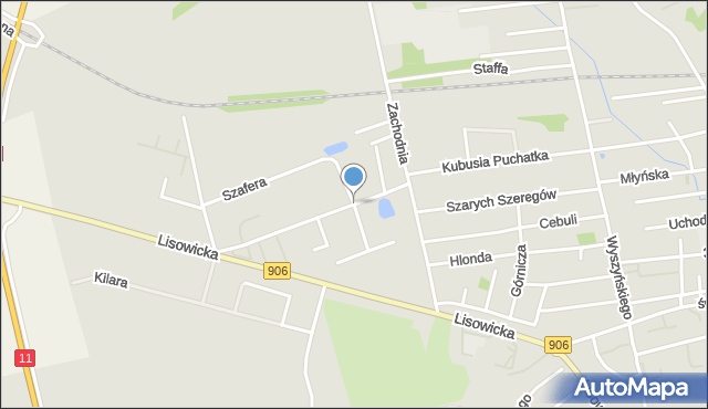 Lubliniec, Dzierżonia Jana, ks., mapa Lubliniec
