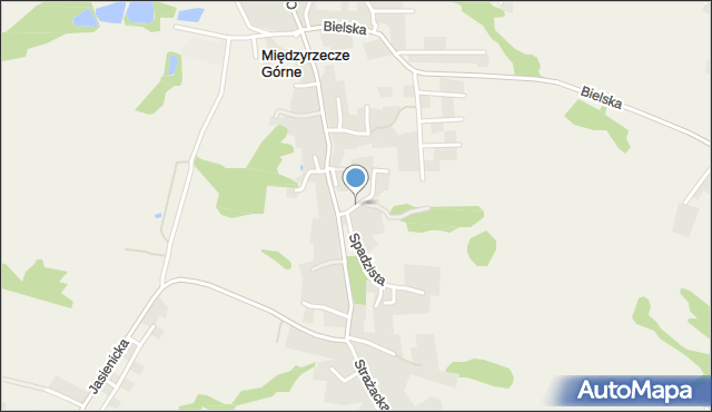 Międzyrzecze Górne, Działkowa, mapa Międzyrzecze Górne