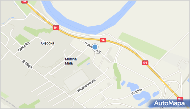 Munina, Dziewiarska, mapa Munina