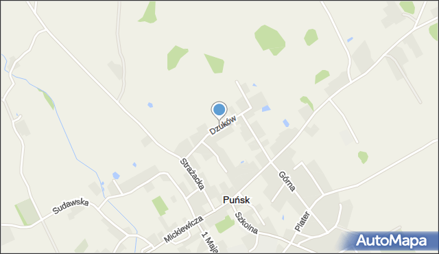 Puńsk, Dzuków, mapa Puńsk