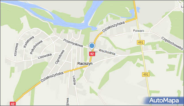 Raciszyn, Działoszyńska, mapa Raciszyn