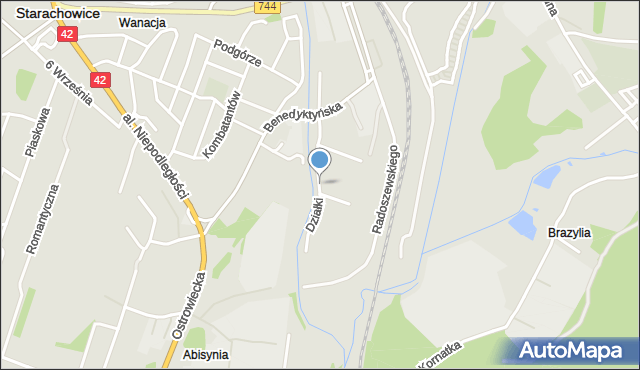 Starachowice, Działki, mapa Starachowic