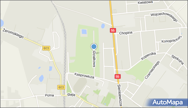 Sztum, Działkowa, mapa Sztum