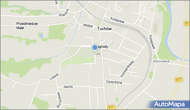 Tuchów, Działkowiczów, mapa Tuchów